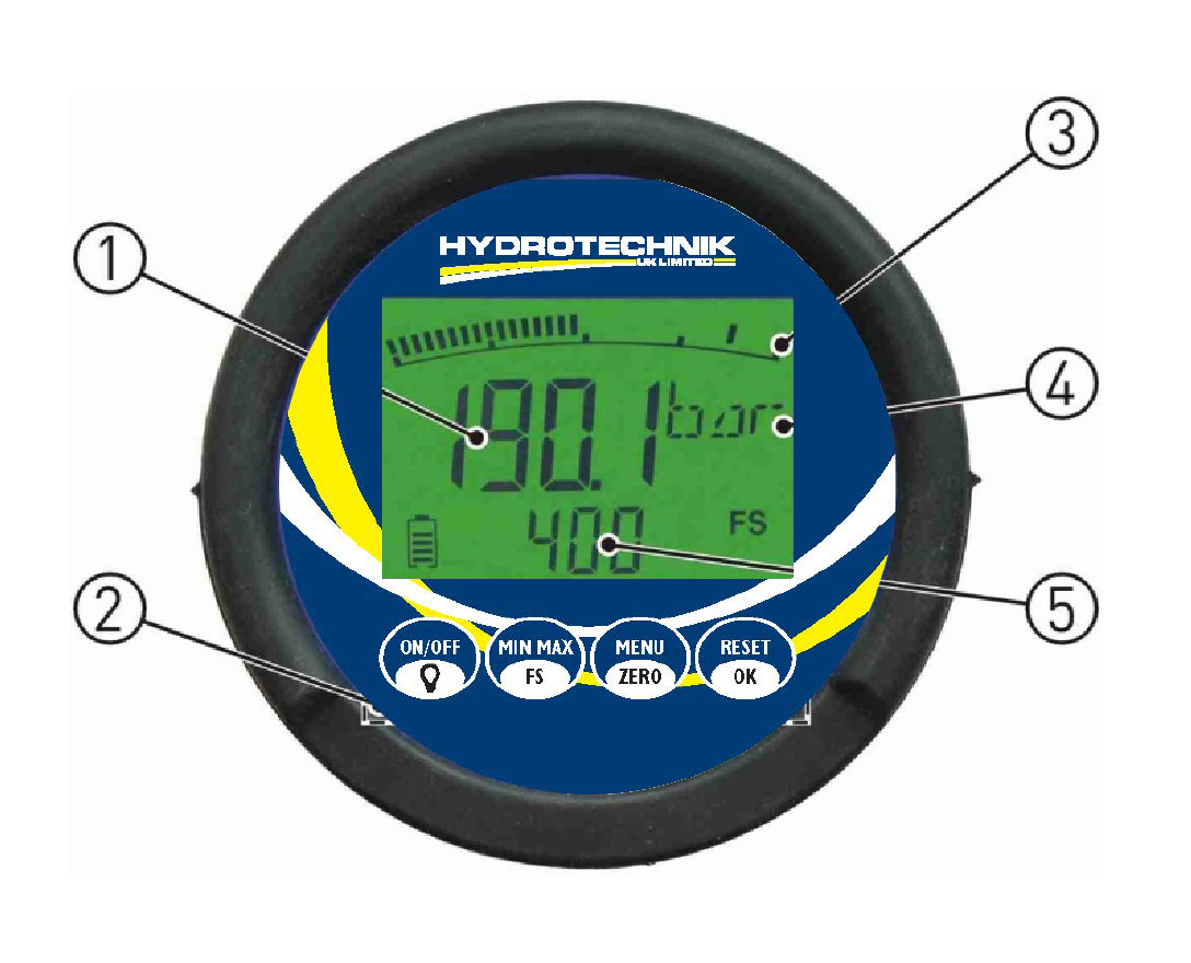 デジタル圧力計 HTE2 表示部説明